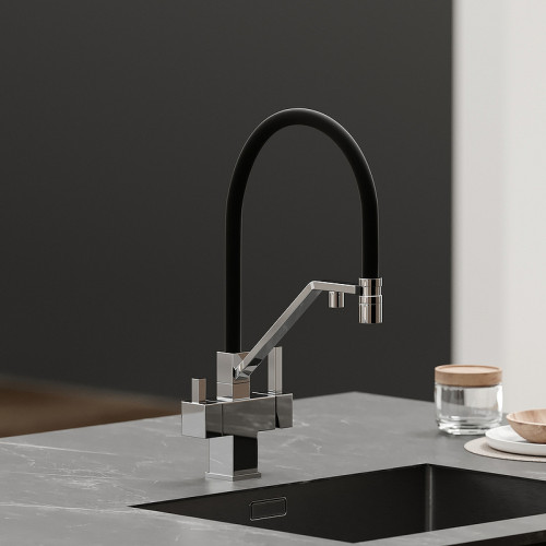 Смеситель для кухни Sancos Loro SC4007CH Хром Черный латунь