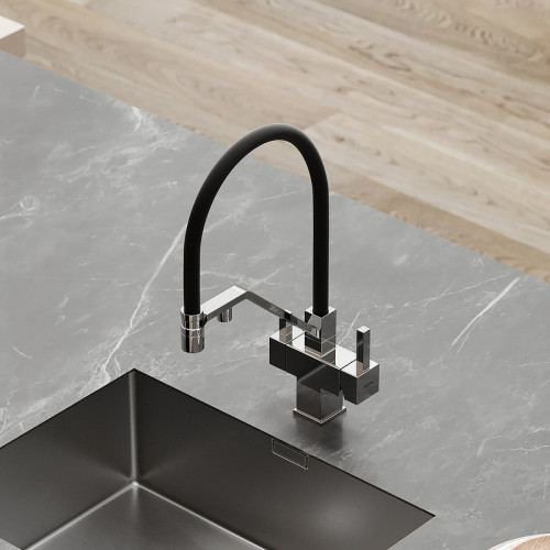 Смеситель для кухни Sancos Loro SC4007CH Хром Черный латунь