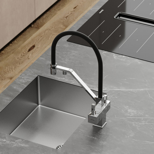 Смеситель для кухни Sancos Loro SC4007CH Хром Черный латунь