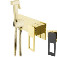 Гигиенический душ со смесителем Boheme Q 147-GB Золото Черный латунь на стену
