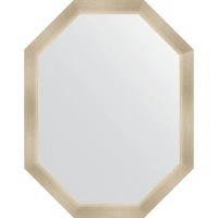 Зеркало Evoform Octagon 70x90 BY 7044 в багетной раме - Травленое серебро 59 мм стекло