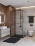Душевой уголок Cezares Lux 100x80 LUX-AH-FS-11-100/80-C-GM профиль Оружейная сталь стекло прозрачное