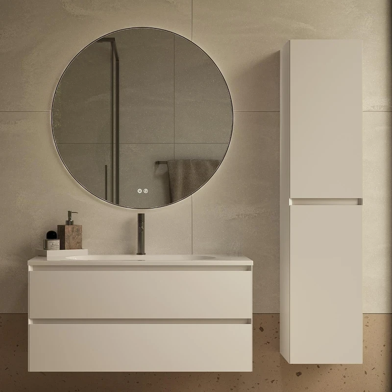 Шкаф пенал Vincea Люка Софт-Тач (Luka Soft-Touch) 35 VSC-2CL150MW подвесной цвет M.White Soft-touch