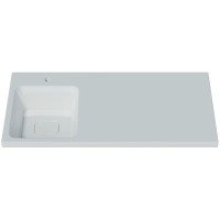 Раковина Orange 100 L ST-100RAL с местом под стиральную машину Белая искусственный камень (литьевой мрамор) полувстраиваемая, с местом под стиральную машину