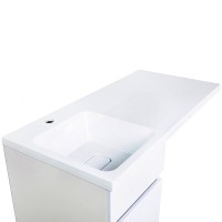 Раковина Orange 100 L ST-100RAL с местом под стиральную машину Белая искусственный камень (литьевой мрамор) полувстраиваемая, с местом под стиральную машину