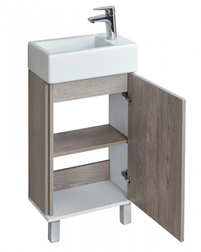 Тумба под раковину Aquaton Эмма 45 1A221601EAD80 Белый Дуб наварра МДФ / ЛДСП