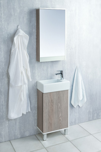 Тумба под раковину Aquaton Эмма 45 1A221601EAD80 Белый Дуб наварра МДФ / ЛДСП