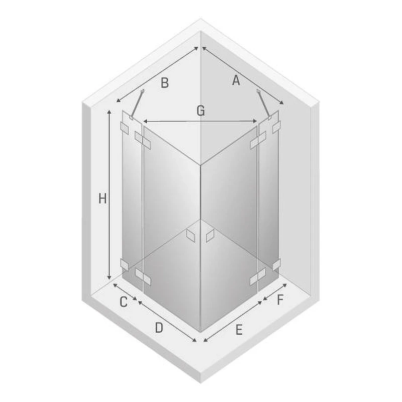 Душевое ограждение New Trendy EVENTA Chrome x120 EXK-4548