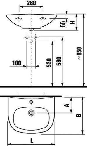 Раковина подвесная Jika Zeta 60 8.1039.2.000.104.9 Белая