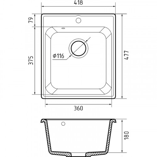 Кухонная мойка GranFest Quarz GF-Z17 Песочная искусственный камень (литьевой мрамор) встраиваемый