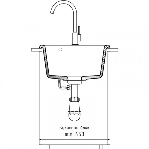 Кухонная мойка GranFest Quarz GF-Z17 Песочная искусственный камень (литьевой мрамор) встраиваемый
