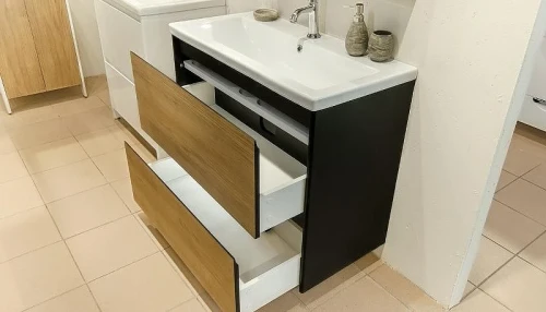 Тумба под раковину Velvex Klaufs 90.2Y tpKLA.90.2Y-617.217 подвесная Черная Шатанэ