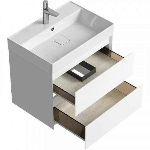 Тумба под раковину Aqwella Geometria 65 GE01652WM подвесная Белая матовая