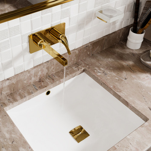 Смеситель для раковины WasserKRAFT Sauer 7130 Золото латунь встраиваемый