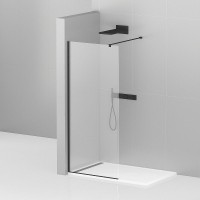 Душевая перегородка Cezares Liberta 125 LIBERTA-L-1-125-120-C-NERO профиль Черный матовый стекло прозрачное
