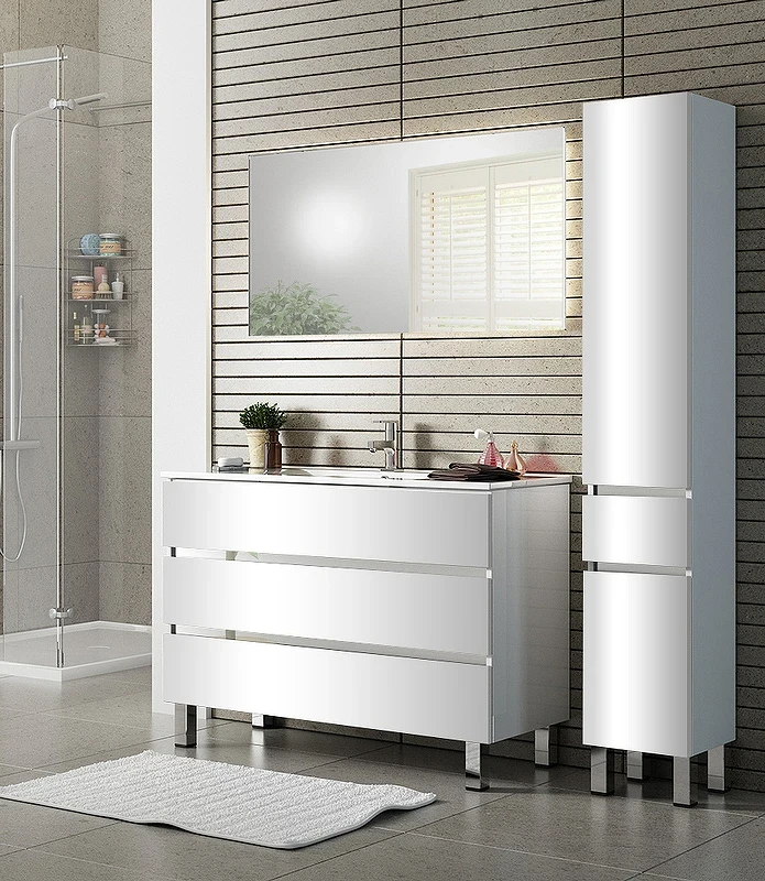 Тумба с раковиной SanVit Кубэ-3 60 kkube3060w Белая глянцевая МДФ / ЛДСП