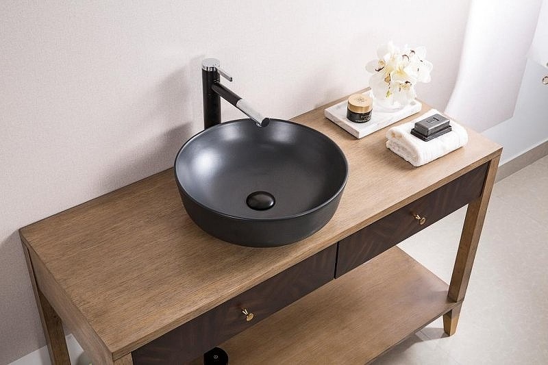 Раковина-чаша BelBagno 41 BB1315-H301 Черная матовая фаянс накладная