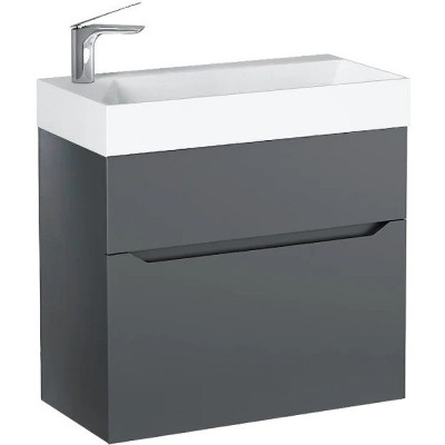 Тумба под раковину Jorno Folk 65 Folk.01.65/P/A/JR подвесная Антрацит МДФ / ЛДСП