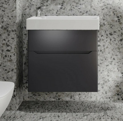 Тумба под раковину Jorno Folk 65 Folk.01.65/P/A/JR подвесная Антрацит МДФ / ЛДСП