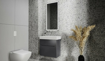 Тумба под раковину Jorno Folk 65 Folk.01.65/P/A/JR подвесная Антрацит МДФ / ЛДСП