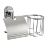 Держатель туалетной бумаги и освежителя воздуха Savol S-L07051 с крышкой цвет Хром