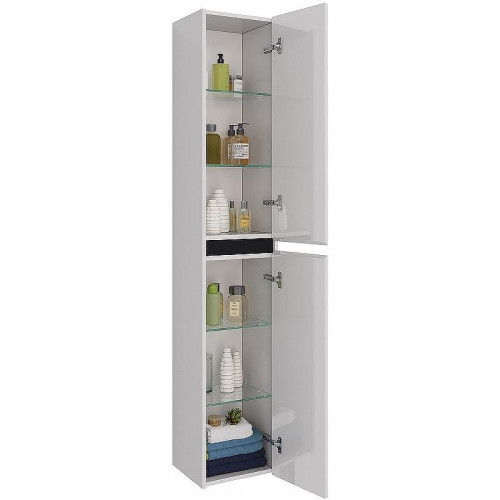 Шкаф пенал Lemark Combi 35 LM03C35P-black подвесной Белый глянец