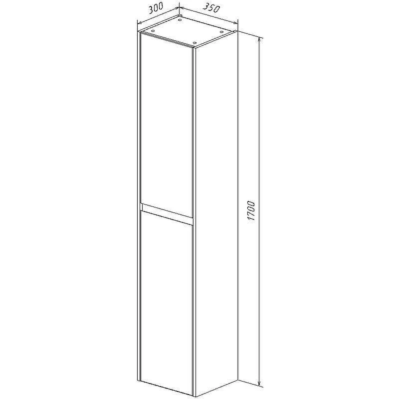 Шкаф пенал Lemark Combi 35 LM03C35P-black подвесной Белый глянец