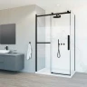 Душевой уголок Vincea Como Soft 130x80 VSR-1CS8013CLB профиль Черный стекло прозрачное