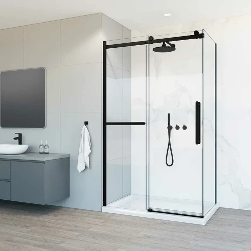 Душевой уголок Vincea Como Soft 130x80 VSR-1CS8013CLB профиль Черный стекло прозрачное