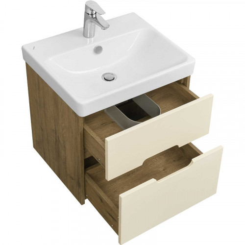 Тумба под раковину Aquaton Оливия 55 1A254201OLVG0 подвесная Бежевый Дуб Веллингтон МДФ / ЛДСП