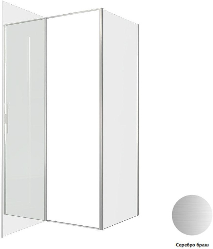 Душевой уголок Allen Brau Priority 120x80 3.31008.BA+3.31014.BA цвет профиля Серебро браш стекло прозрачное