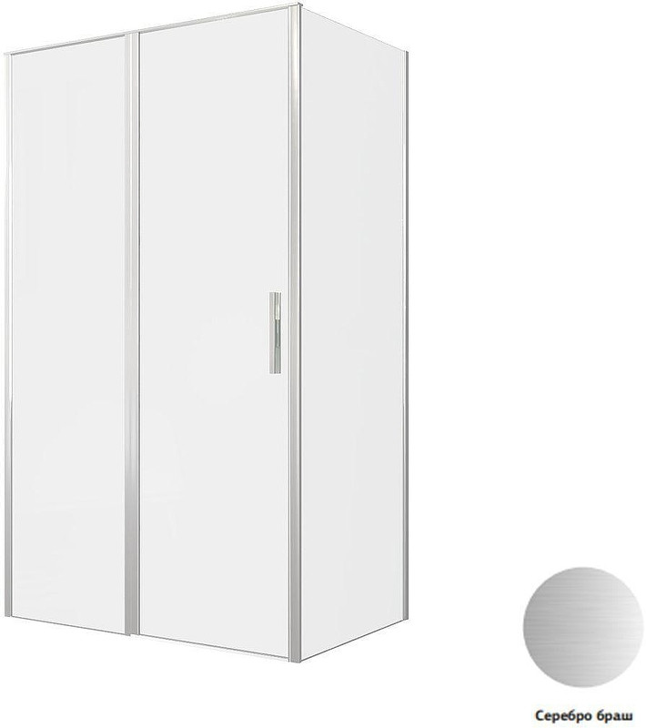 Душевой уголок Allen Brau Priority 120x80 3.31008.BA+3.31014.BA цвет профиля Серебро браш стекло прозрачное