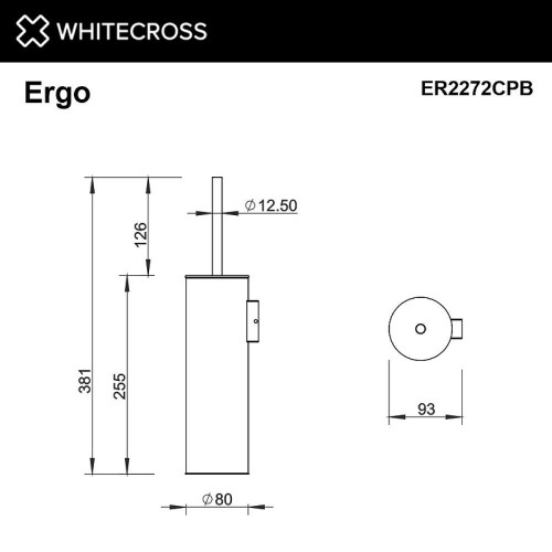 Ершик для унитаза Whitecross Ergo copper brushed ER2272CPB цвет Медь брашированная