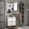 Зеркальный шкаф Equil Smile 70 szSMILE70 с подсветкой цвет Лен анрацит