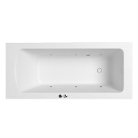 Ванна из искусственного камня Whitecross Coin 180x80 0224.180080.200.SOFT.CR цвет Белый матовый с гидромассажем форсунки Хром