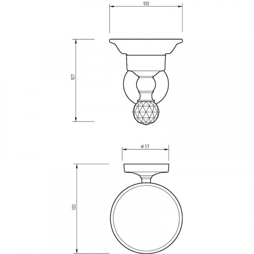 Мыльница Migliore Amerida 16575 Хром с кристаллом Swarovski