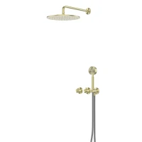 Душевая система Abber Wasser Kreis 316 AF8151BG с термостатом цвет Золото брашированное
