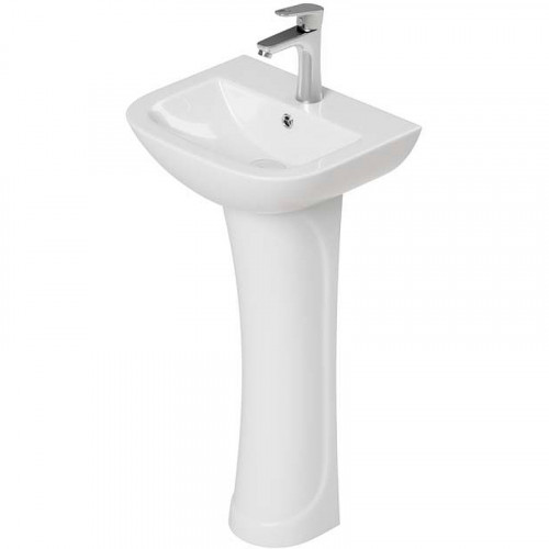 Раковина Laguraty 44 3210 F детская Белая фаянс подвесная, на пьедестале