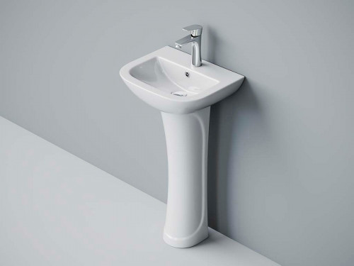 Раковина Laguraty 44 3210 F детская Белая фаянс подвесная, на пьедестале