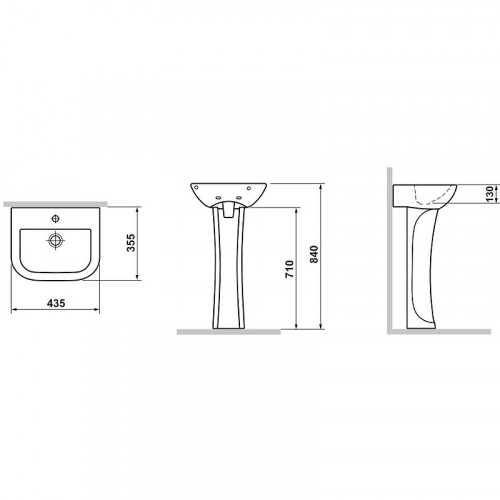 Раковина Laguraty 44 3210 F детская Белая фаянс подвесная, на пьедестале