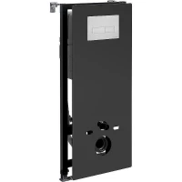 Инсталляция WasserKRAFT Abens 20TLT.010.ME.BL.WH03 для унитаза Черное стекло с Белой клавишей смыва