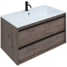 Тумба с раковиной Aquanet Lino 90 271950 подвесная Дуб Веллингтон МДФ / ЛДСП