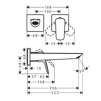 Смеситель для раковины Hansgrohe Fine 71256000 Хром латунь встраиваемый