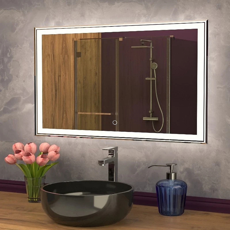 Зеркало Azario Melis 80 CS00066635 с подсветкой с сенсорным выключателем МДФ / ЛДСП, стекло