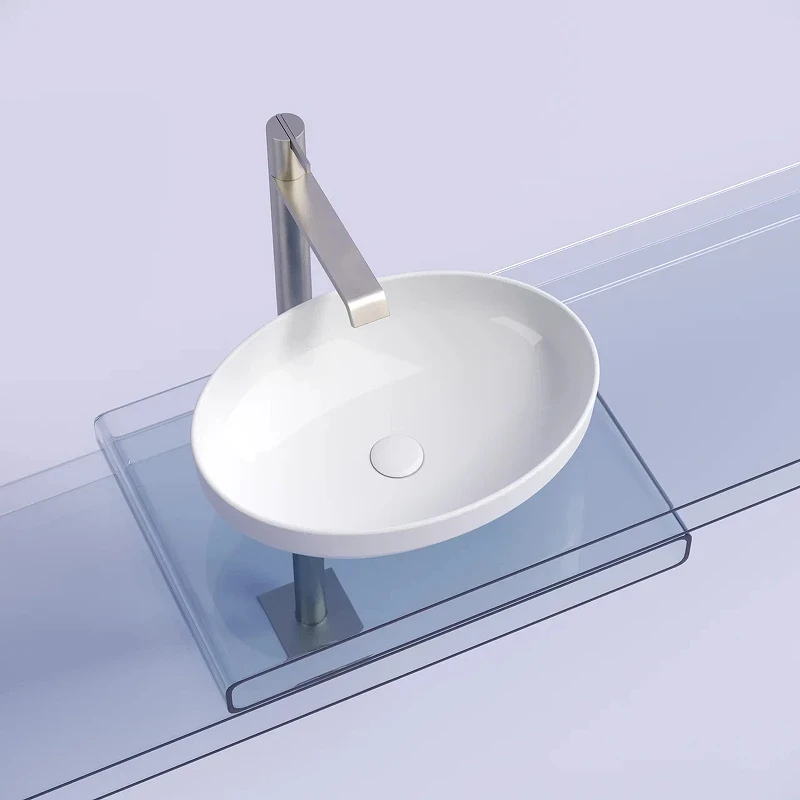 Раковина-чаша Ceramicanova Element 50 CN6056 Белая глянцевая фарфор накладная