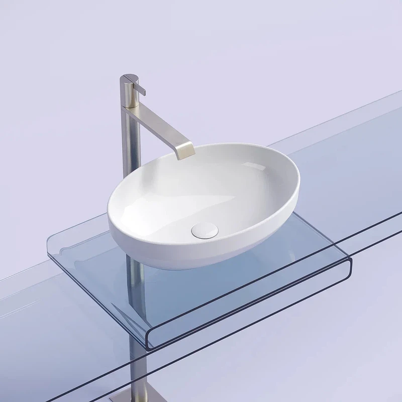 Раковина-чаша Ceramicanova Element 50 CN6056 Белая глянцевая фарфор накладная