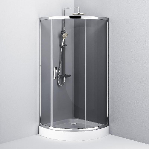 Душевой уголок AM.PM Like Solo Slide 90x90 W83UG-315-090CG профиль Хром глянцевый стекло тонированное