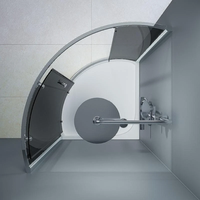 Душевой уголок AM.PM Like Solo Slide 90x90 W83UG-315-090CG профиль Хром глянцевый стекло тонированное