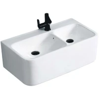 Раковина CeramaLux 75 A1007 двойная Белая глянцевая