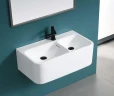 Раковина CeramaLux 75 A1007 двойная Белая глянцевая